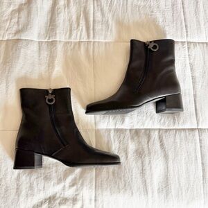 Salvatore Ferragamo Calf Leather Casba Ankle Boots